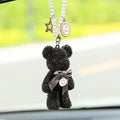 5x9cm violent bear car mirror pendant with artificial crystal rhinestones in three colour options