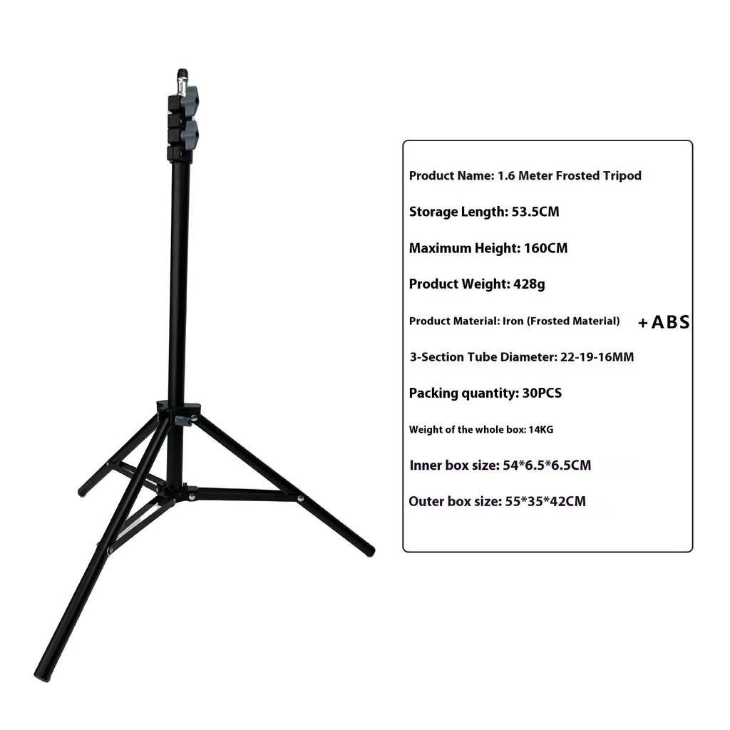 Frosted finish photography tripod light stand with mobile phone holder attached