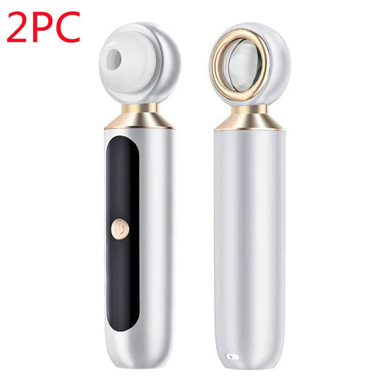 Portable visual blackhead meter with convex lens, three suction tips, and LED light in green colour