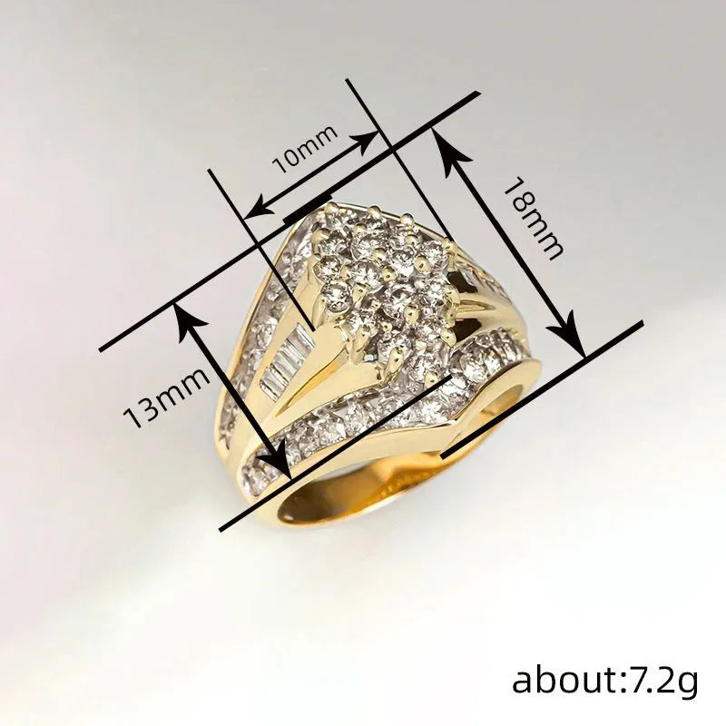Gold electroplated copper ring geometric shape unisex size no 8