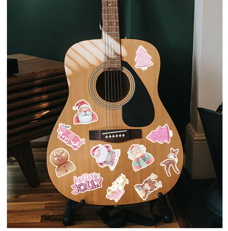 50 Christmas decoration stickers waterproof 4-8cm cute style for car phone computer guitar notebook