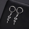 Snake-shaped vintage clip earrings in stainless steel with gold plating