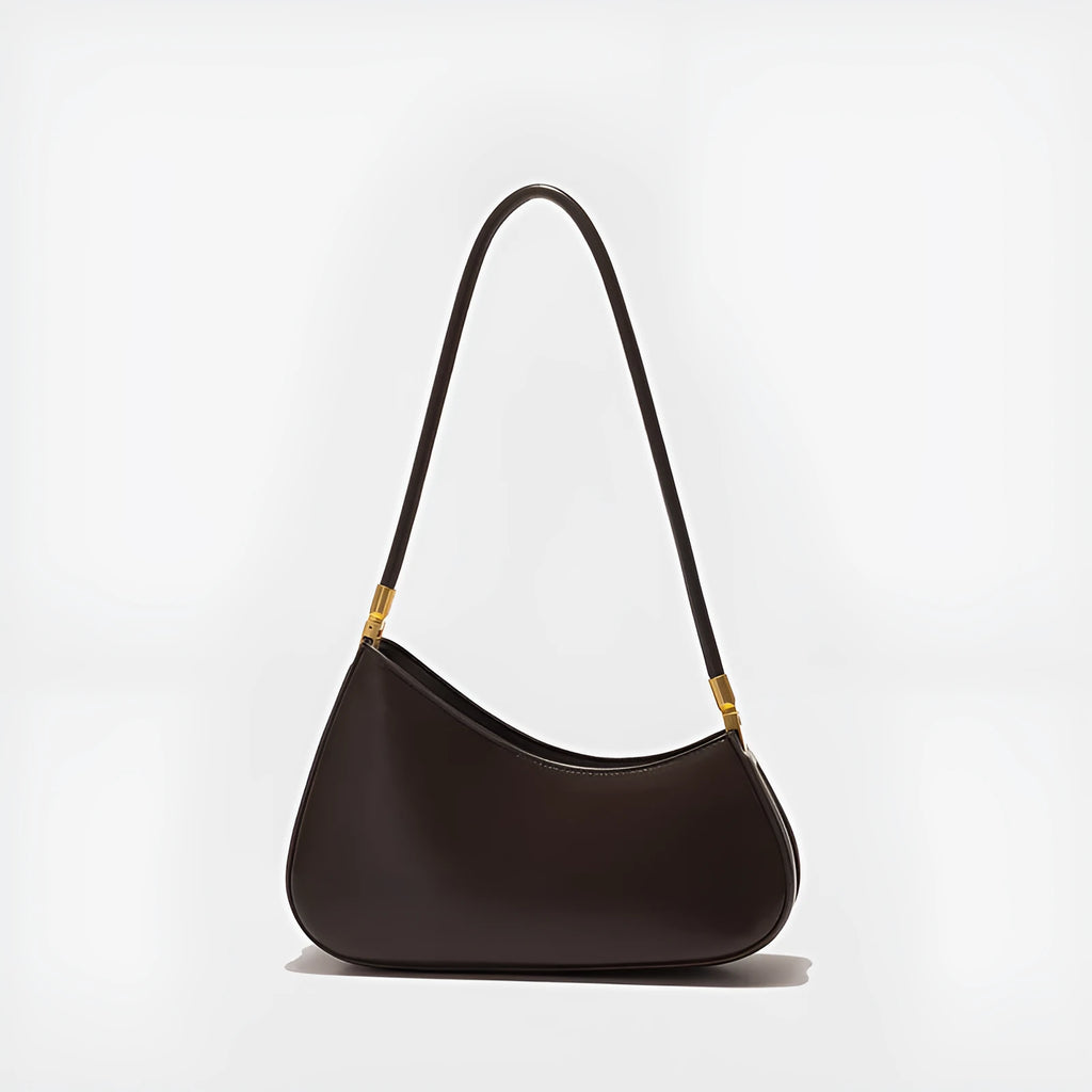 Women's retro oval underarm bag in street trend style with internal zipper compartment