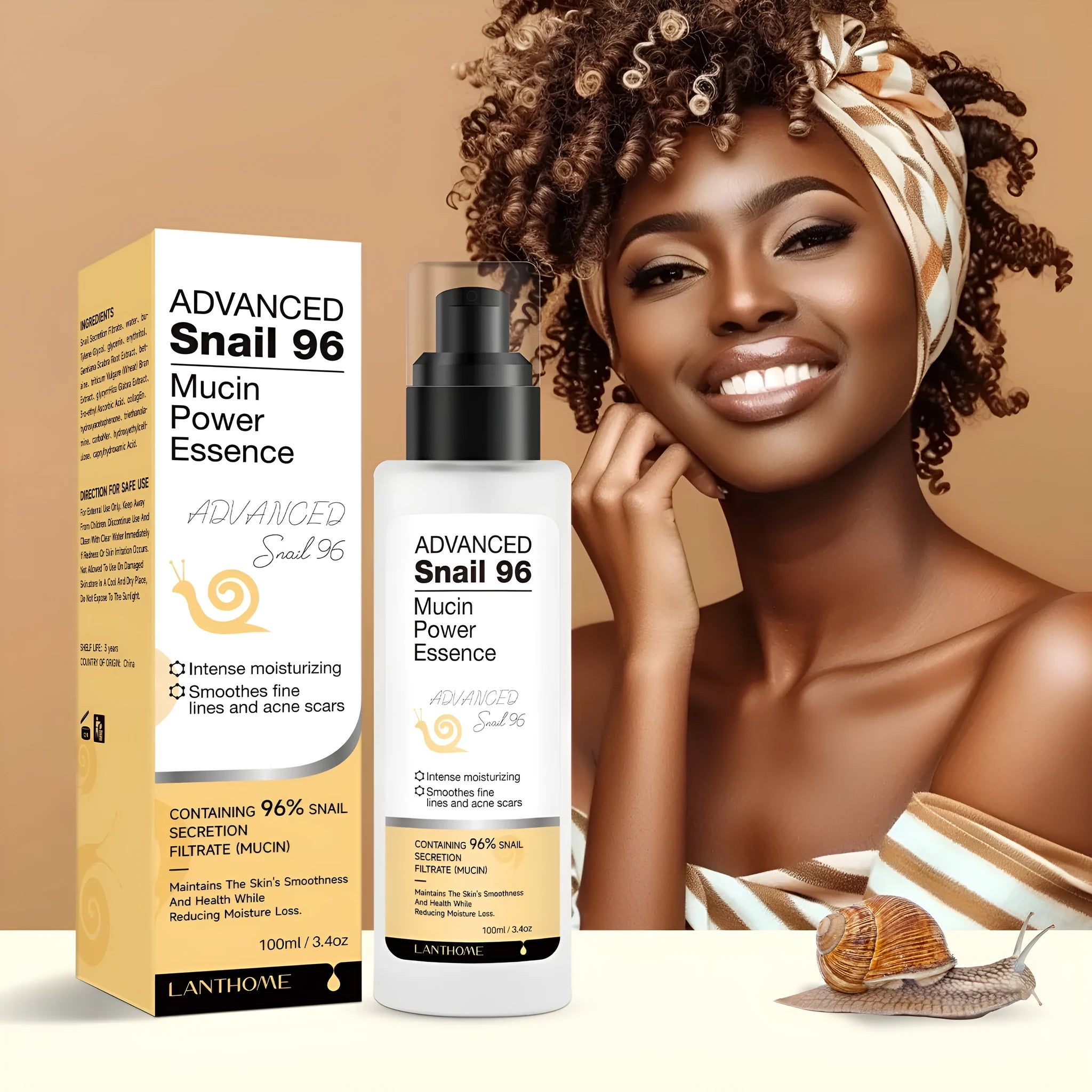 100ml snail serum moisturising facial essence bottle for universal skin types