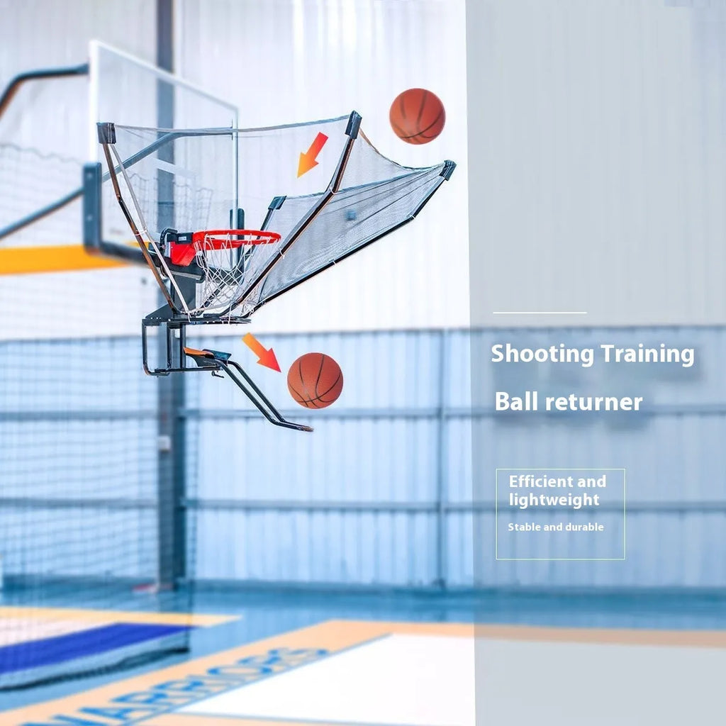 Automatic basketball training ball return device with cowhide leather and iron construction