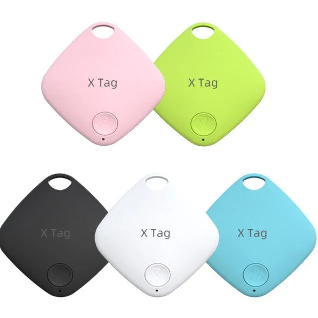 Small black Bluetooth tracker device for anti-lost positioning of keys and wallets