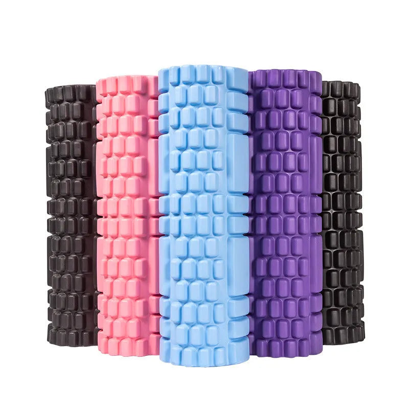 EVA foam roller fitness equipment in multiple colours and sizes for running recovery and yoga