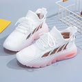 Women's cowhide high-top sports casual shoes in white with a flat heel and round toe.