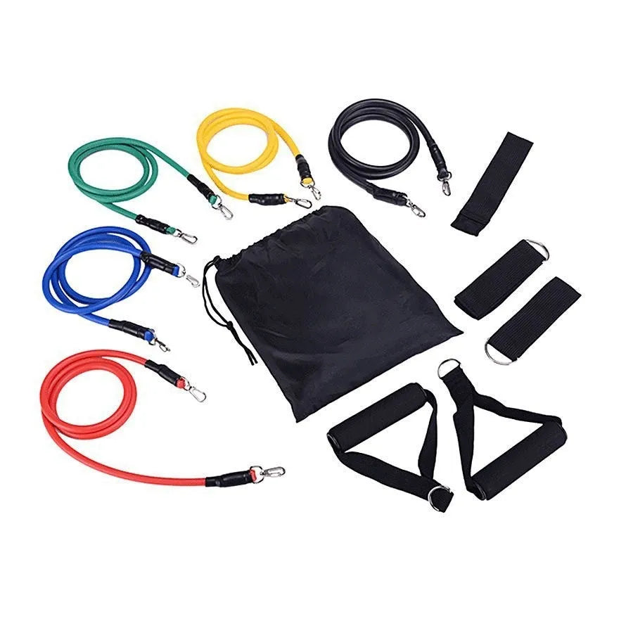 Door-mounted sports pulling rope set with ABS construction and hook attachments for strength training exercises.