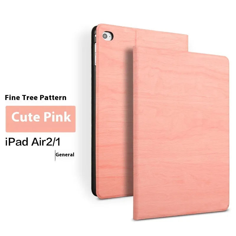 Black imitation leather protective cover for Apple iPad mounted in universal sleep bracket