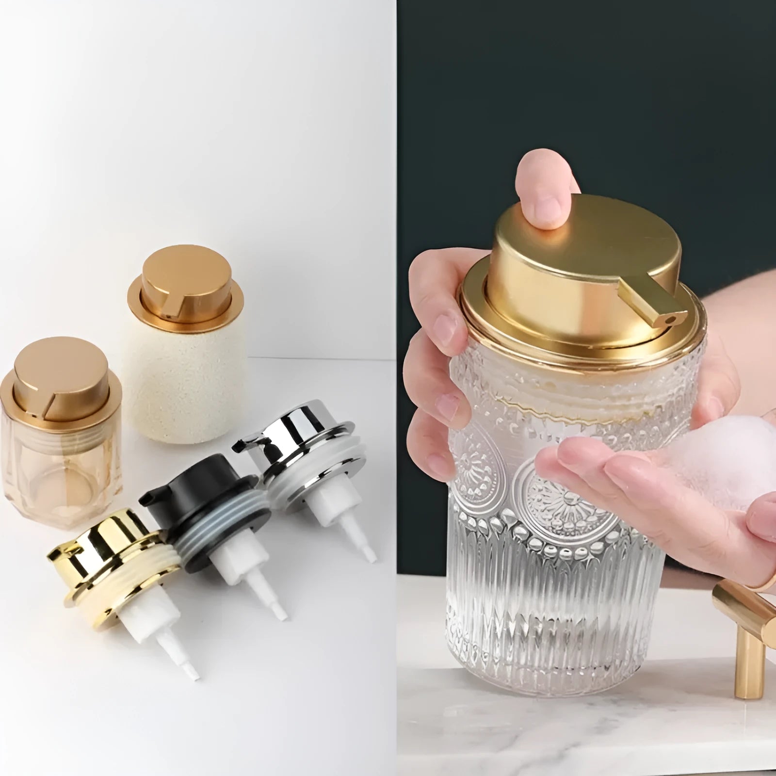 ABS plastic facial cleanser foam pump dispenser with large pump head