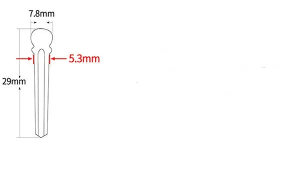 Six matt black ebony guitar string nails with 5.3mm bayonet for folk acoustic guitars