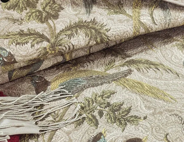 Blue American floral cotton bedspread quilt set with botanical pattern measuring 230x250 cm