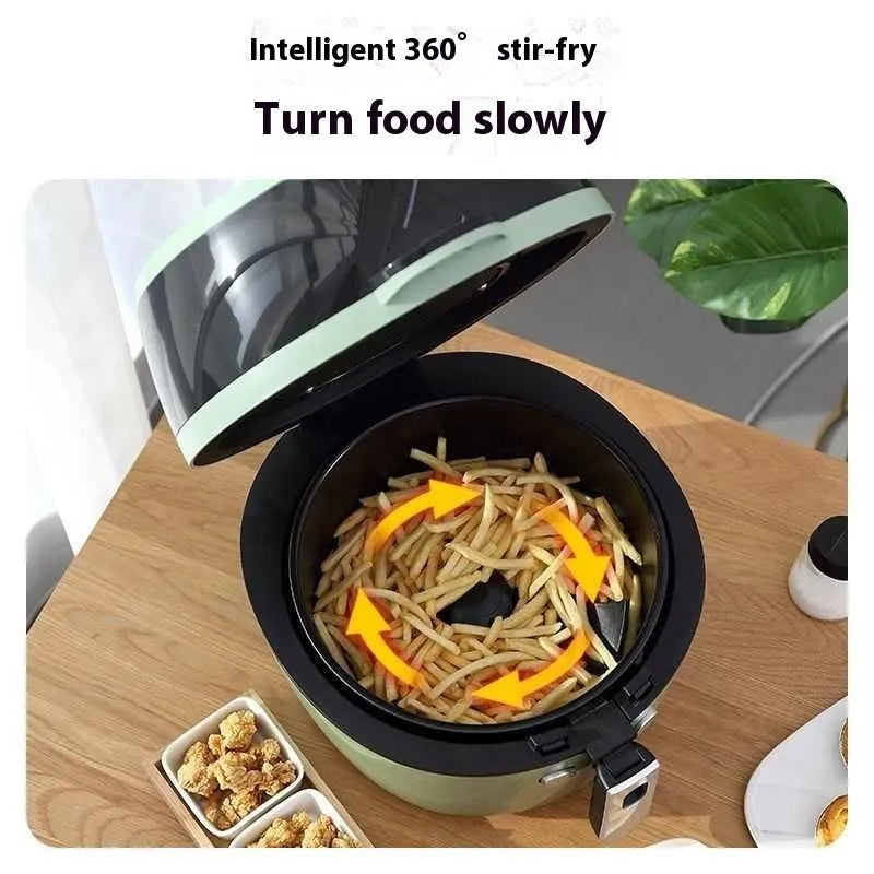 8-litre capacity air fryer oven with mechanical buttons and visible cooking window