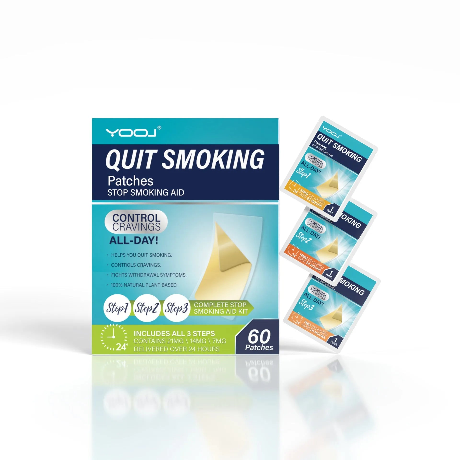 30-piece nicotine patch box with plant extract for smoking cessation