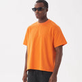 Men's loose fit pure cotton t-shirt in apricot colour with short sleeves