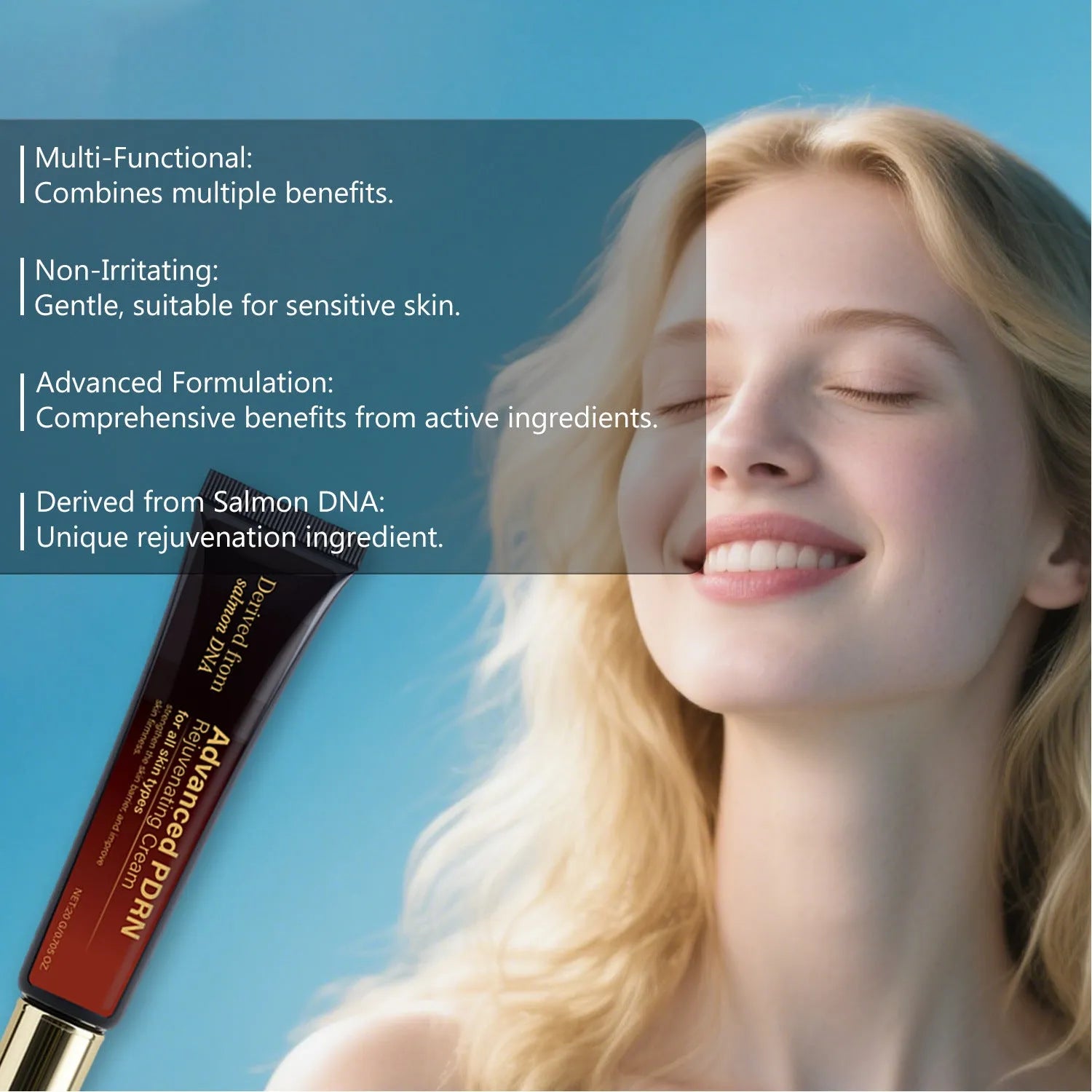 20ml skin-activating cream container for facial hydration and moisturising with firming support