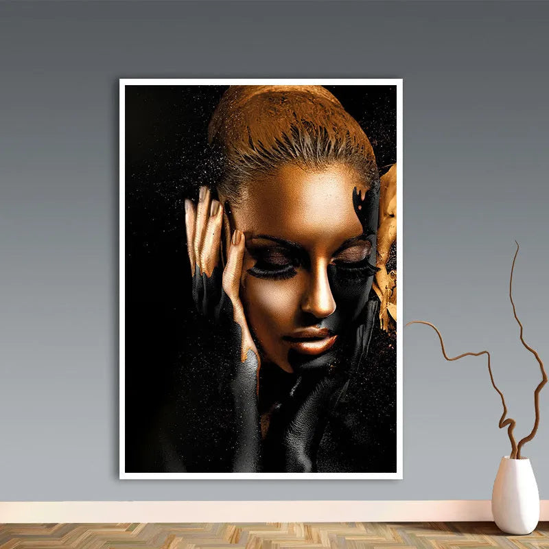 Black canvas wall art painting plane print without frame, available in multiple sizes