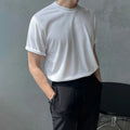 Men's slim fit cotton T-shirt in white or black with half sleeves