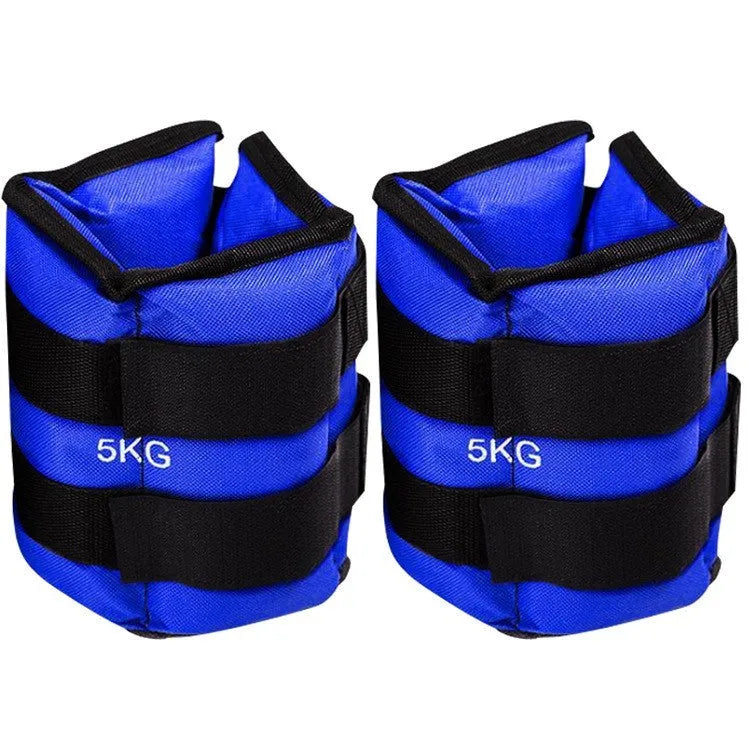 A pair of Oxford cloth legging sandbags for running and track training, available in weights from 1kg to 6kg.