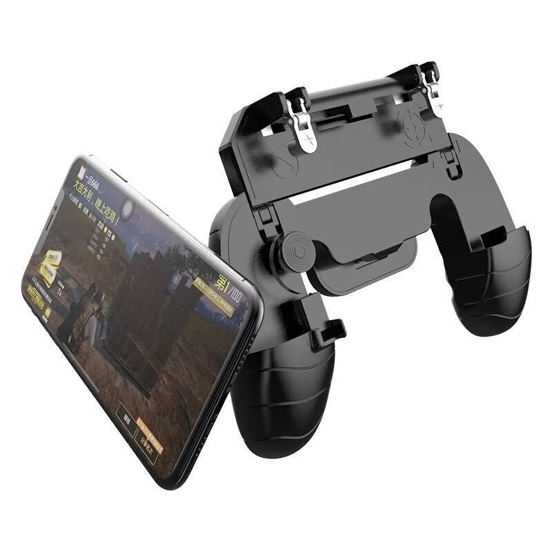 Adjustable mobile game handle controller for smartphones in black, blue, or white colours