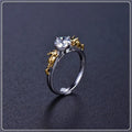 Black gold finish crystal crown cosplay ring on copper base, sizes 6-10.