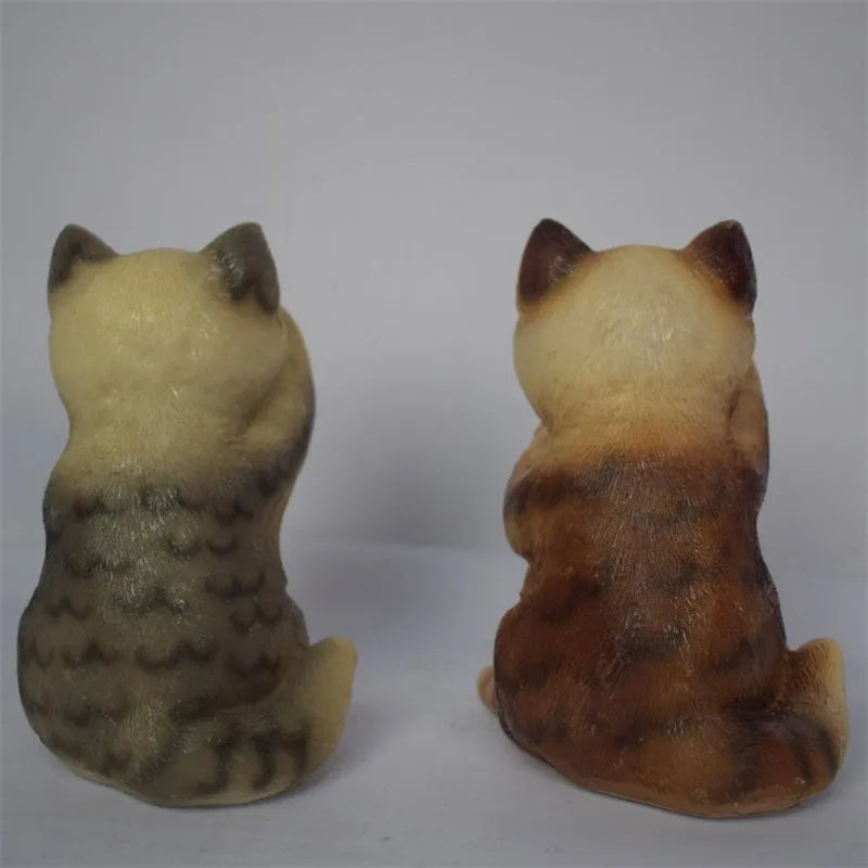 Brown resin cat solar lawn light for outdoor garden decoration
