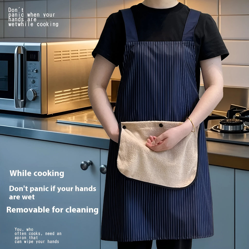 Waterproof polyester kitchen apron in multiple colour options for cooking and cleaning protection