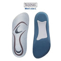 34 arch support plug-in flat foot orthopedic insole, blue background gray and pink, for men and women, neutral adult footwear