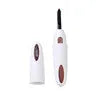 Electric rechargeable eyelash curler in black with silicone pad and temperature button