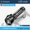 Fashion Personality Portable Outdoor Flashlight USB rechargeable plastic black