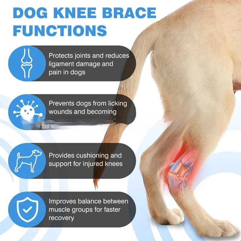 Black polyester dog leg guard for ACL tear rehabilitation and joint protection