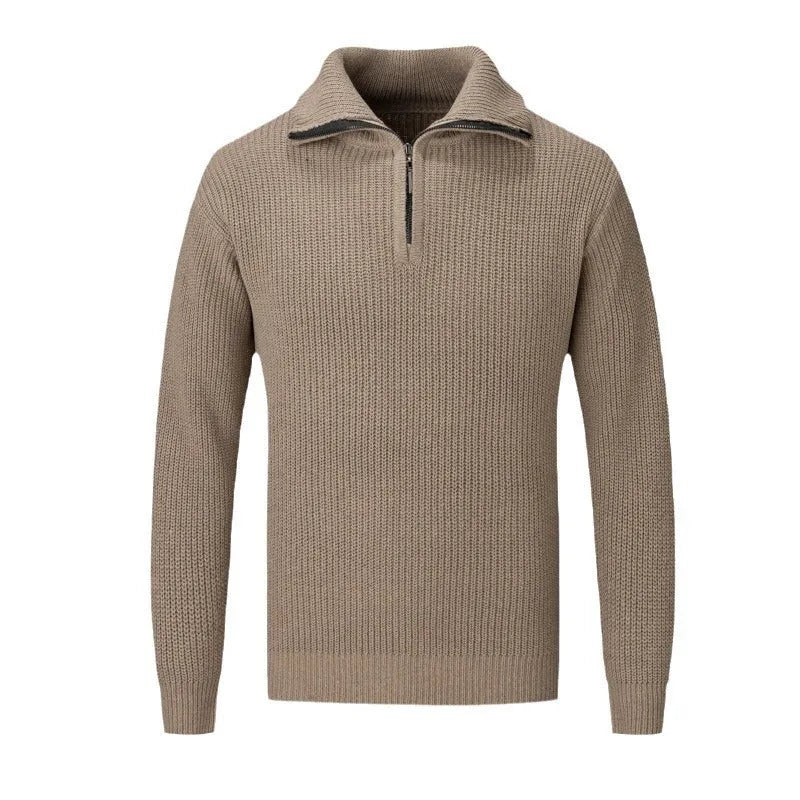 Men's slim fit pullover sweater in solid colour options for autumn and winter casual wear