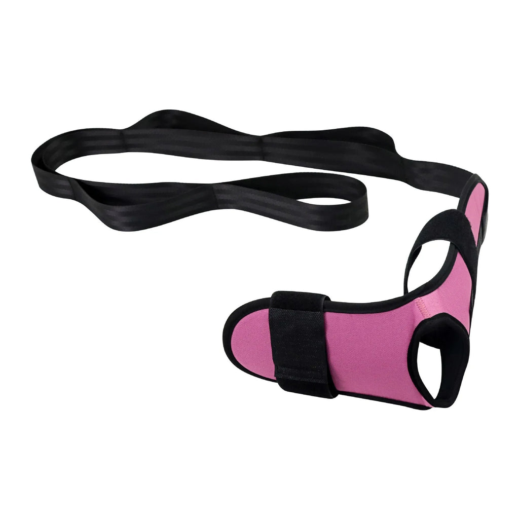 Polyester cotton rehabilitation yoga stretch strap in black and blue colours