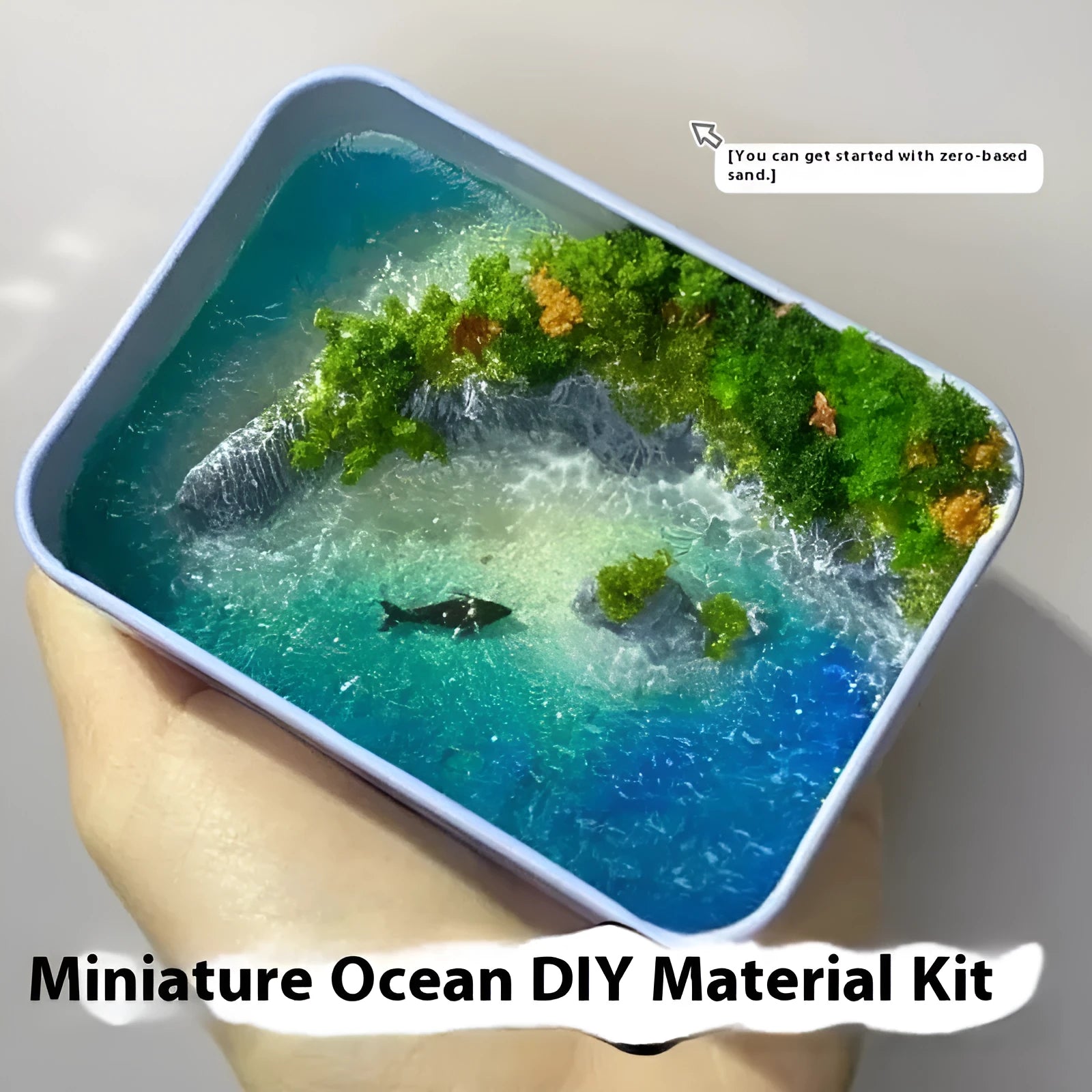 Handmade bamboo marine landscape ornament for DIY aquarium and craft projects