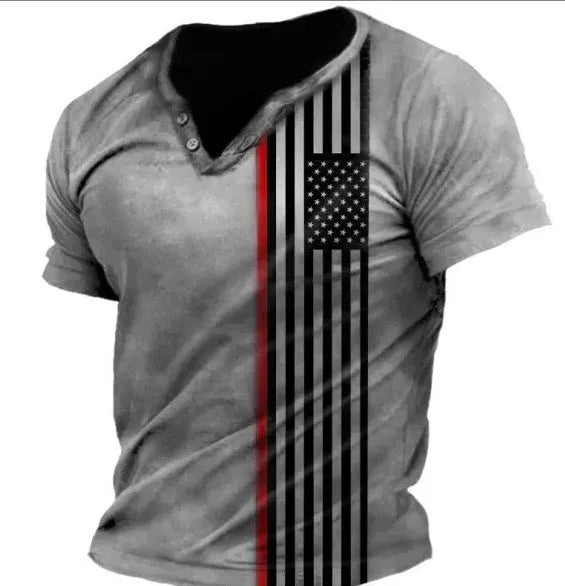 Men's short sleeve sports T-shirt with lapel button detail in bird eye cloth polyester.