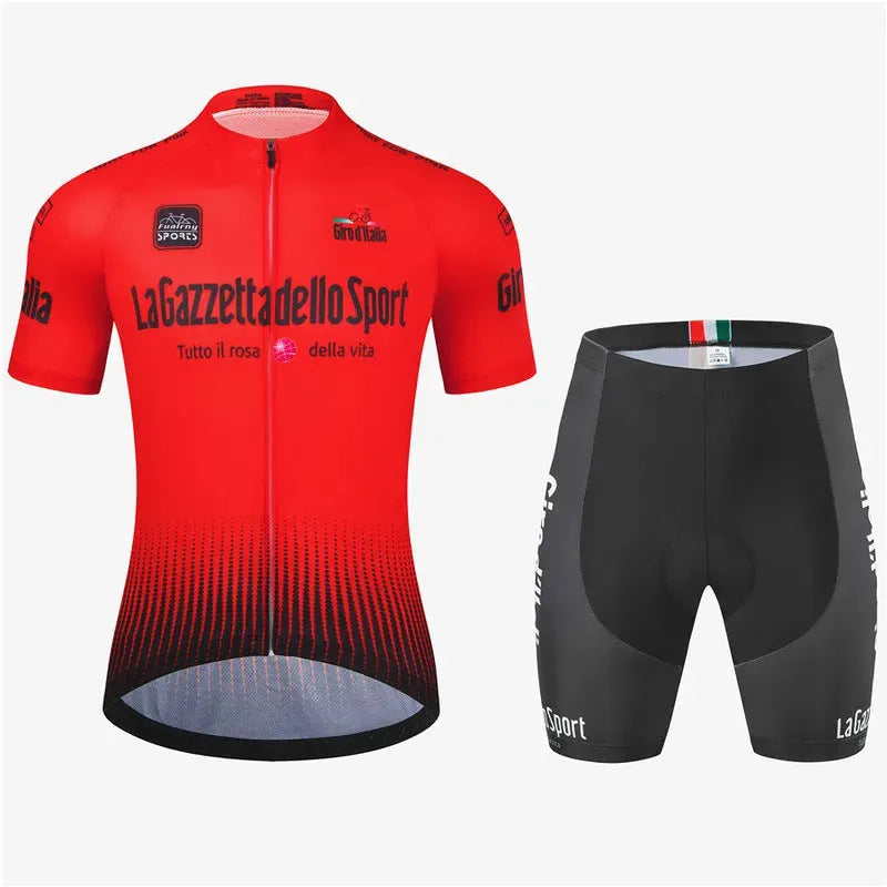 Short sleeve cycling jersey in quick-dry polyester fabric for summer road biking