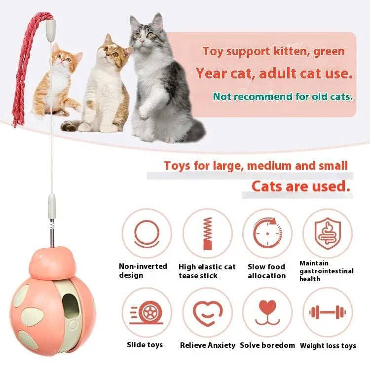 Plastic cat toy in Morandi Green for treat dispensing and play