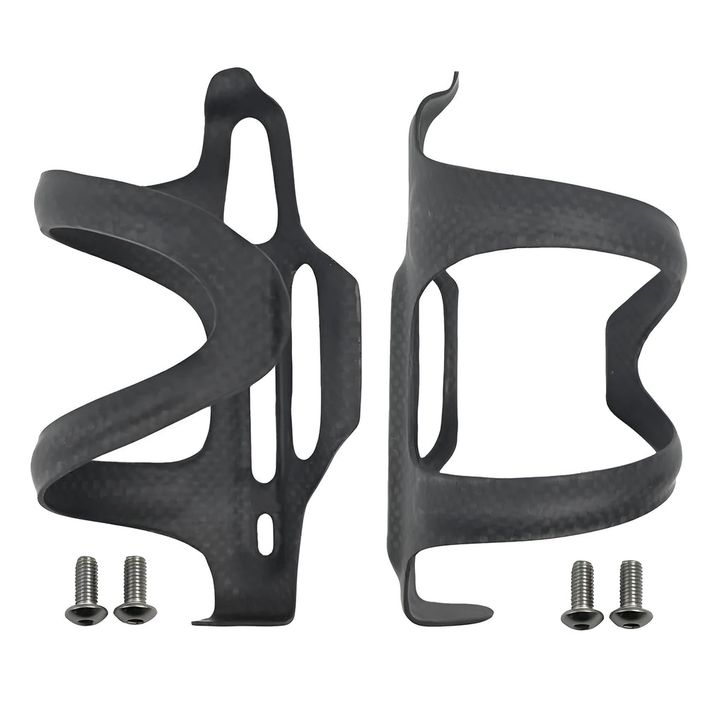 Black all-carbon fiber side pull kettle rack for mountain and road bikes showing Toray T700 material texture