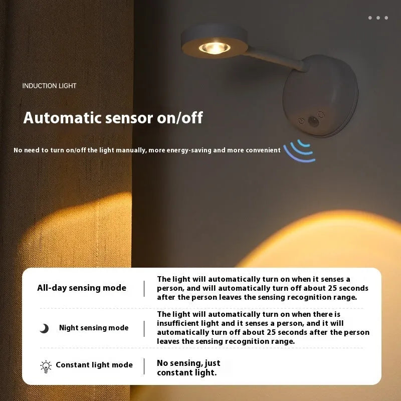 Modern geometric rechargeable wireless wall lamp with remote control on indoor wall