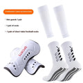 Thick below-the-knee long soccer shin guard set with non-slip socks and glue dispensing in multiple colours