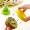 Mini kiwi cutter peeler slicer in ABS and stainless steel, 5.5 x 4.5 cm, with random colour option