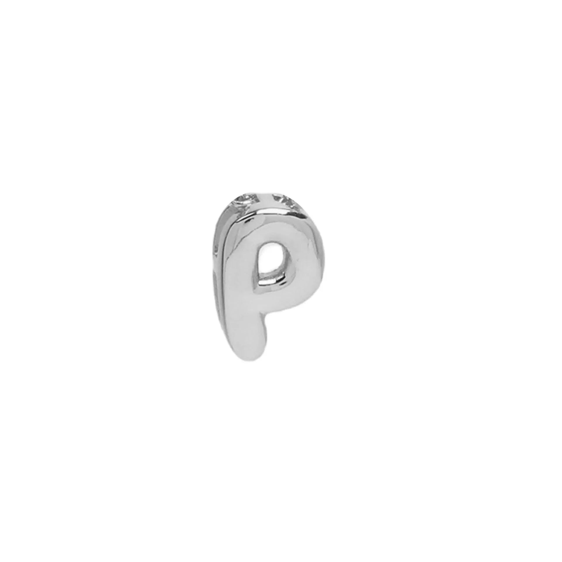 18k brass smooth surface bubble letter bracelet with pendant in gold colour on copper alloy