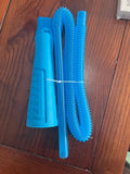 Blue plastic suction pipe with round head for appliance cleaning, 114cm length