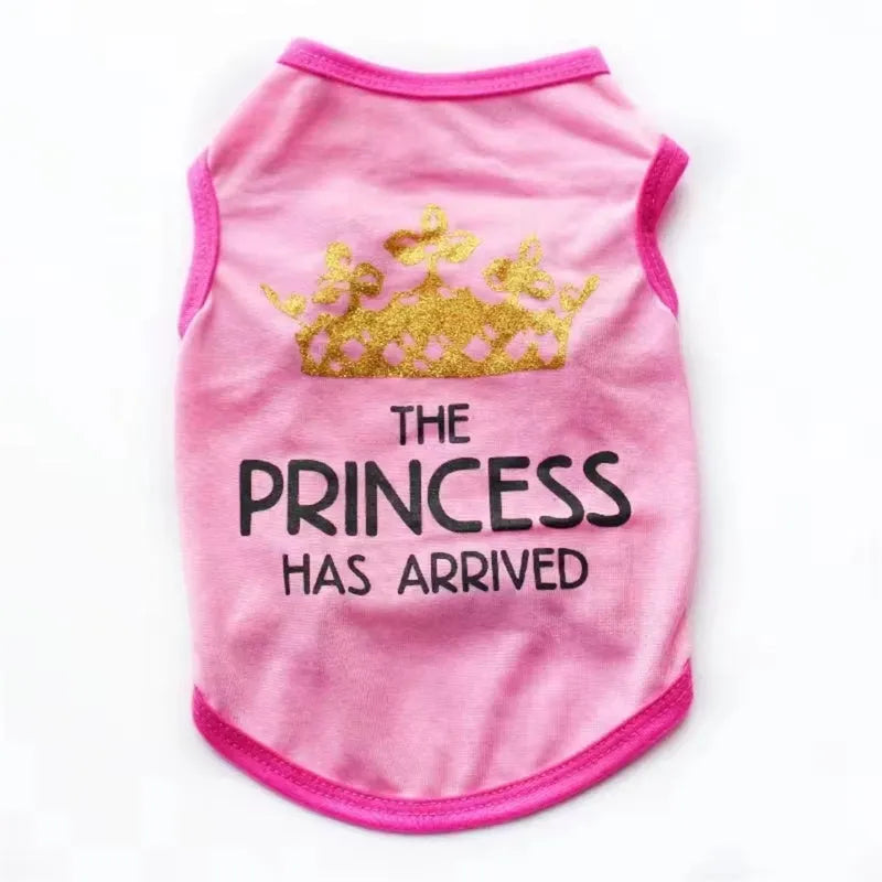 A casual cotton vest for puppies in a choice of six colours, shown in sizes from XS to XL for spring and summer wear.