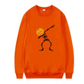 Long sleeve printed crew neck top in black red yellow white or orange red for autumn winter leisure wear