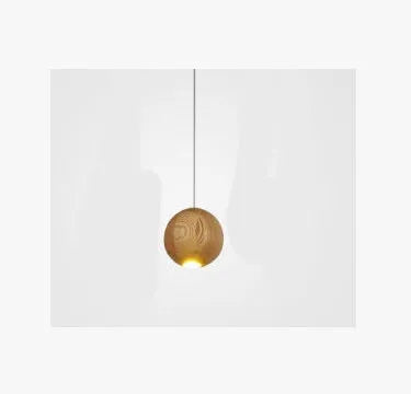 Nordic style solid wood ball chandelier hanging pendant light with adjustable cord.