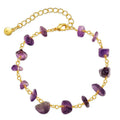 Geometric women's bracelet with irregular turquoise stones and crystal details on 18K copper