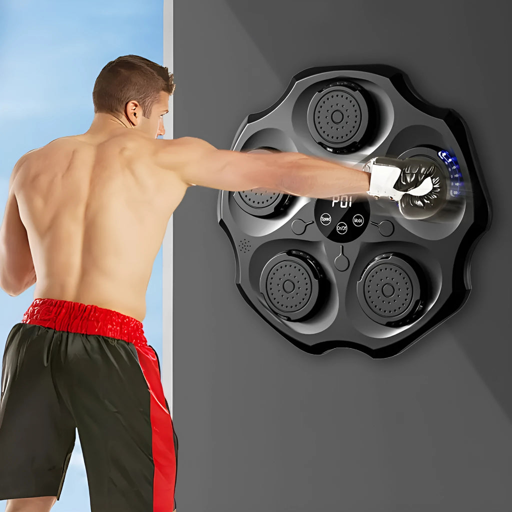 Bluetooth music boxing wall target with hanging design and adult gloves for home fitness training