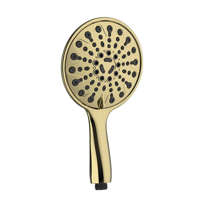 Six-function handheld shower head with electroplating finish and multiple spray modes